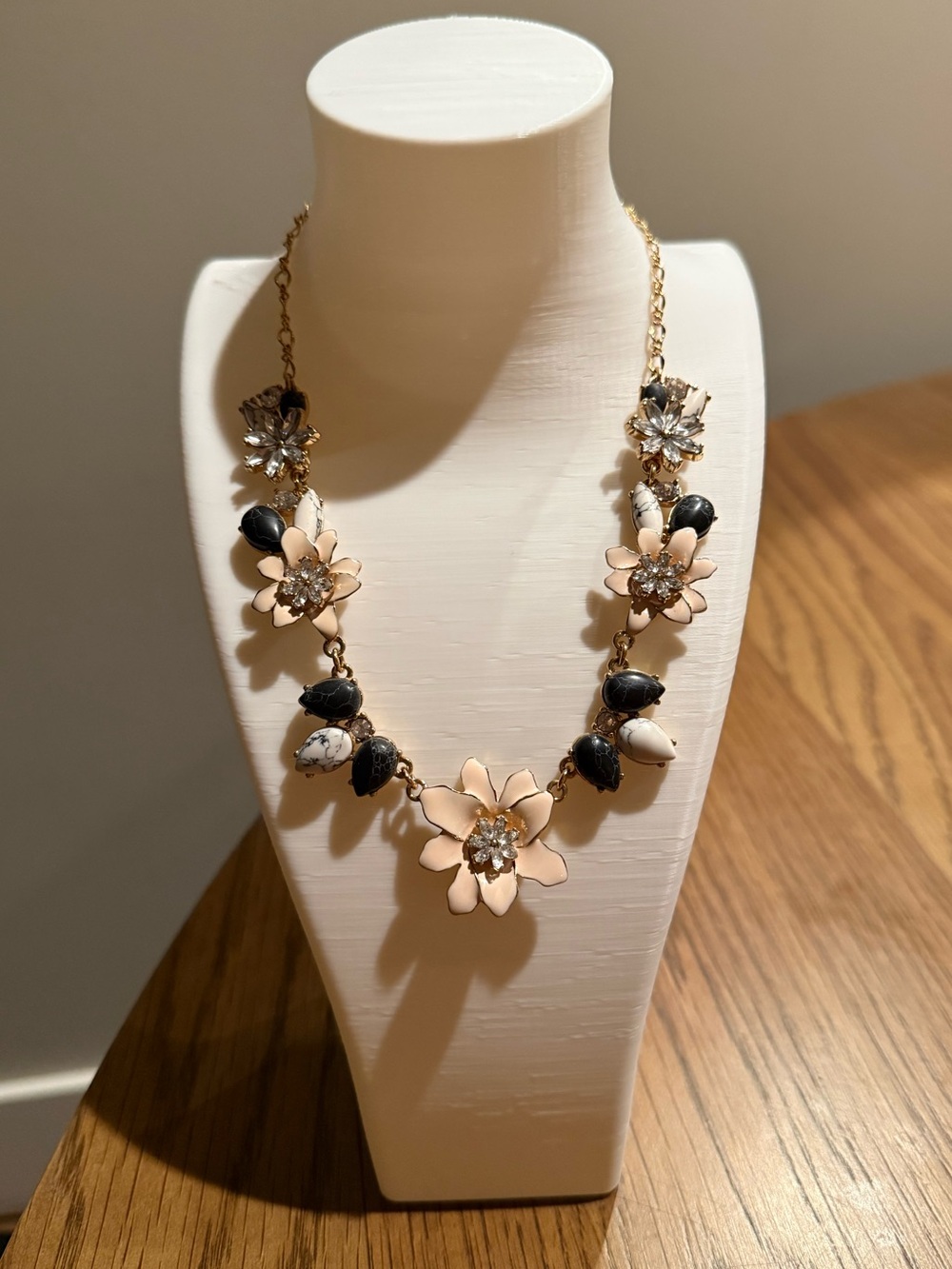 Kate Spade Glossy Petals Frontal Necklace – Multi-Color Enamel Flowers, Gold